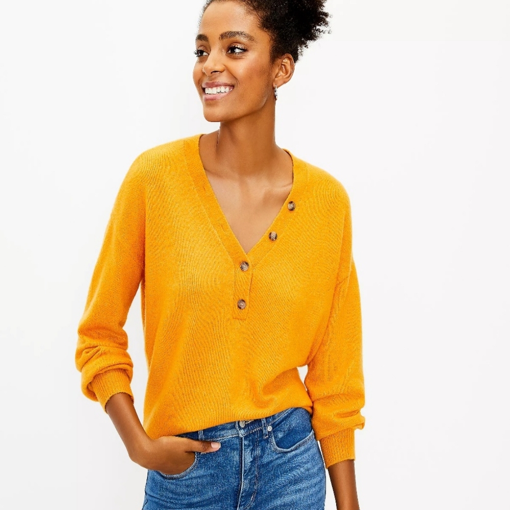 NEW Loft Henley Sweater - Picture 1 of 5